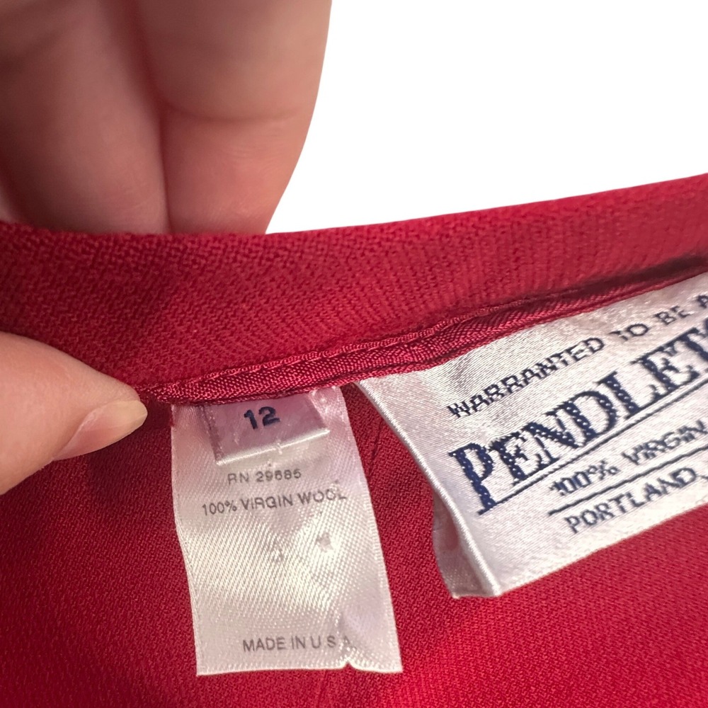 Pendleton Womens Red 100% Virgin Wool Straight Leg Trousers Pants Size 12 USA - Picture 3 of 8